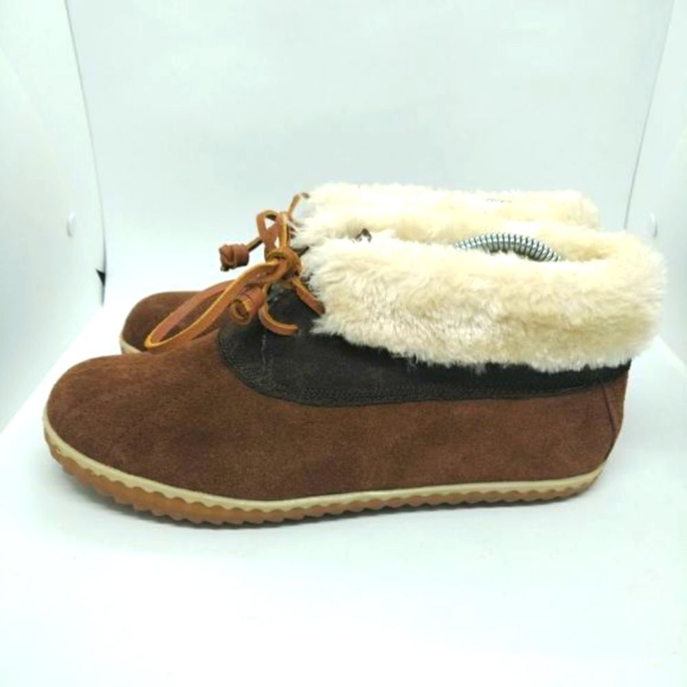 Sperry Top Sider Womens Brown Suede Leather Fur Lined Boots Size 9 M Boots Sperr